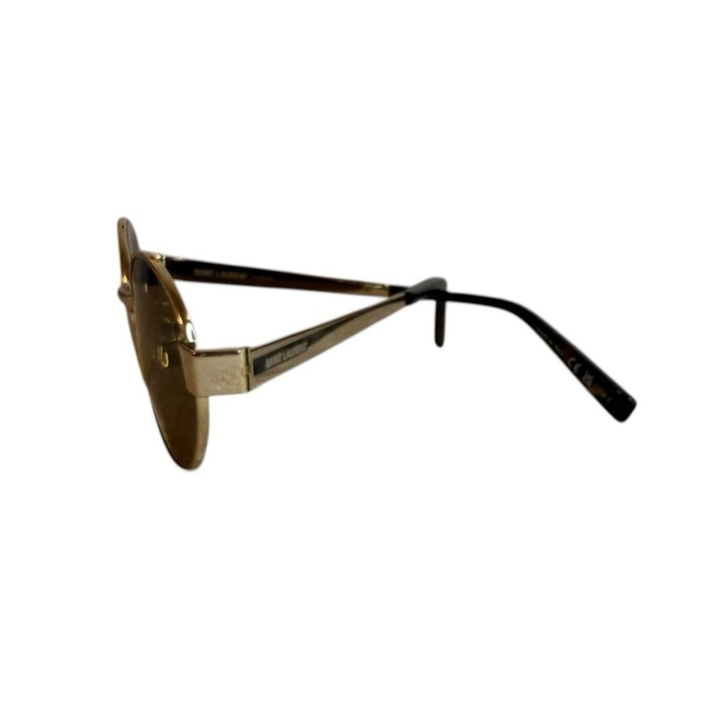 Saint Laurent SL 692 004 Gold Oval Sunglasses Unisex New Authentic YSL Designer - Picture 3 of 9